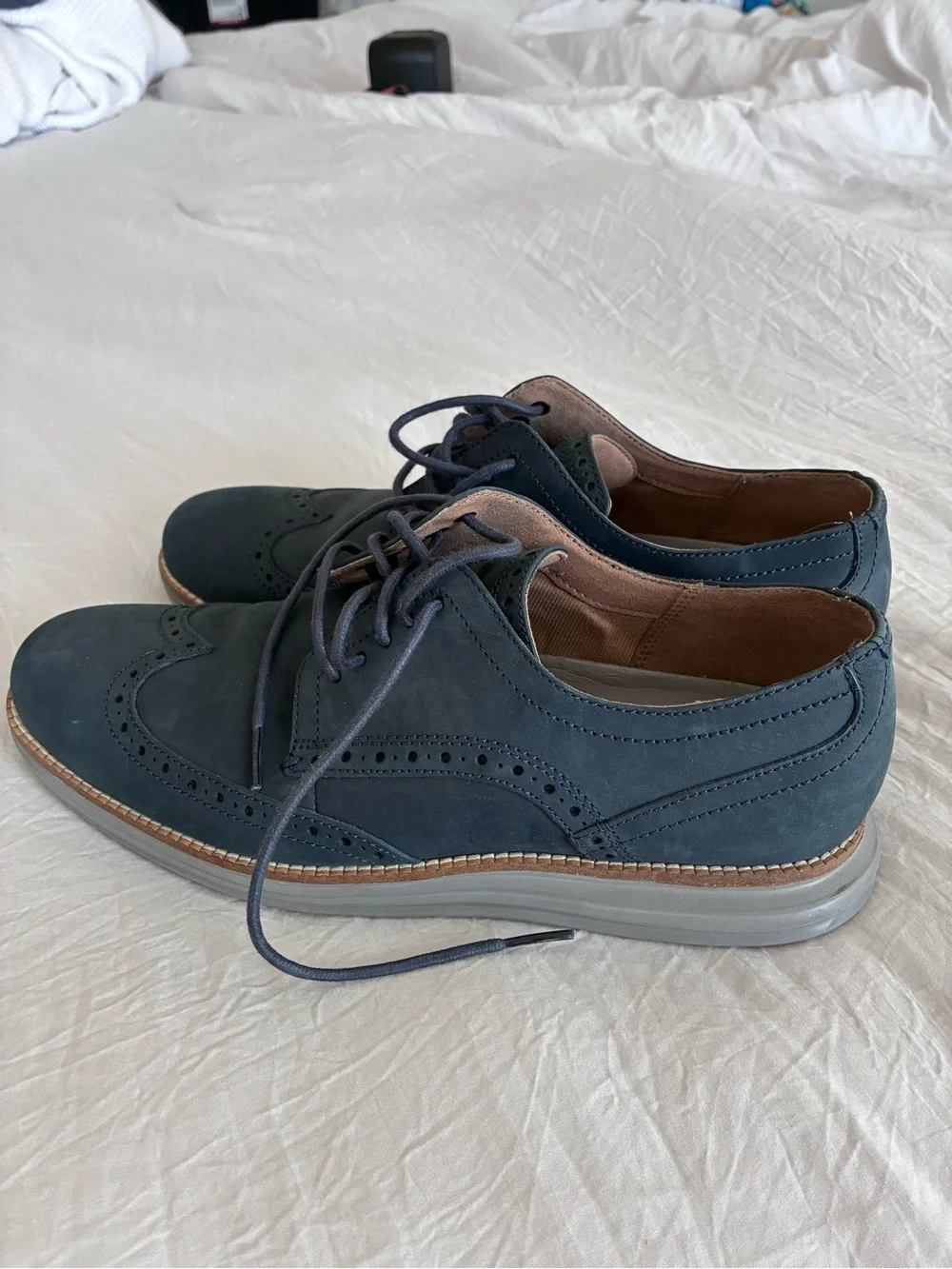Cole Haan Men's Navy Brogue Wingtip Oxfords